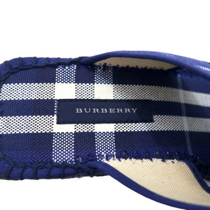 BURBERRY Nova Check Espadrille Sandals 22.5cm Navy Made in Spain