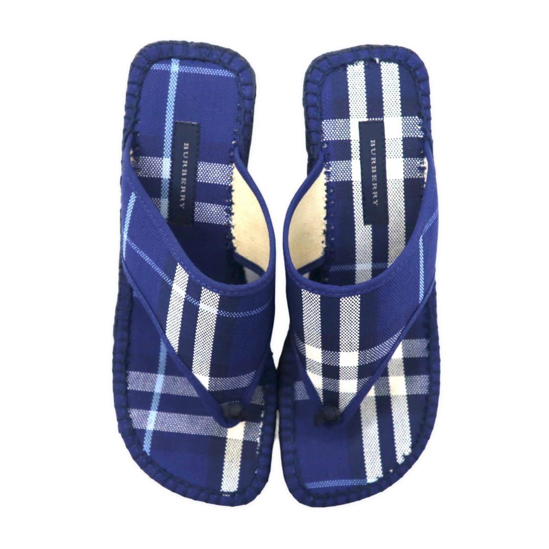 BURBERRY Nova Check Espadrille Sandals 22.5cm Navy Made in Spain