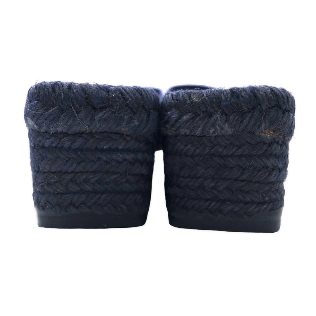 BURBERRY Nova Check Espadrille Sandals 22.5cm Navy Made in Spain