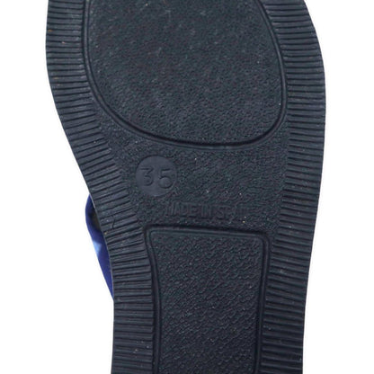 BURBERRY Nova Check Espadrille Sandals 22.5cm Navy Made in Spain