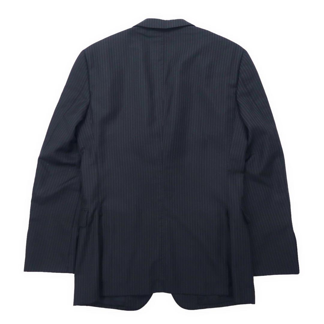 BURBERRY BLACK LABEL 2B Tailored Jacket M Black Striped Wool Polyester D1E22-101-09