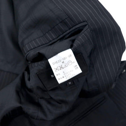 BURBERRY BLACK LABEL 2B Tailored Jacket M Black Striped Wool Polyester D1E22-101-09