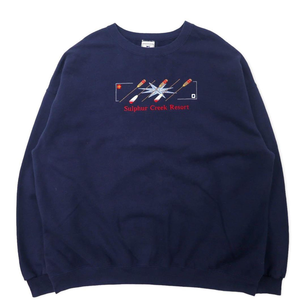 Lee 90年代 Heavy Weight スウェット 2XL ネイビー コットン 裏起毛 Sulphur Creek Resort 刺繍 ビッグサイズ