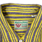 Raiding Road Oversized Striped Shirt FREE Yellow Gray Cotton Made in Japan