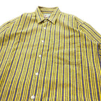 Raiding Road Oversized Striped Shirt FREE Yellow Gray Cotton Made in Japan