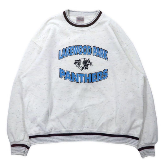 ONEITA USA製 90年代 リブライン スウェット XL ホワイト コットン 裏起毛 LAKEWOOD PARK PANTHERS ビッグサイズ