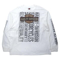 HARLEY DAVIDSON ロゴプリント ロングスリーブTシャツ ロンT 2XL ホワイト コットン 両面プリント 袖ロゴ BEAUMONT, TEXAS ビッグサイズ メキシコ製