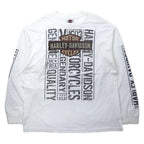 HARLEY DAVIDSON ロゴプリント ロングスリーブTシャツ ロンT 2XL ホワイト コットン 両面プリント 袖ロゴ BEAUMONT, TEXAS ビッグサイズ メキシコ製