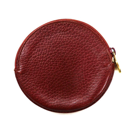 Cartier コインケース 小銭入れ ボルドー レザー マストライン ロゴ刻印 シボ革 スペイン製