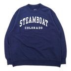 FRUIT OF THE LOOM College Print Sweat L Navy Cotton STEAM BOAT COLORADO