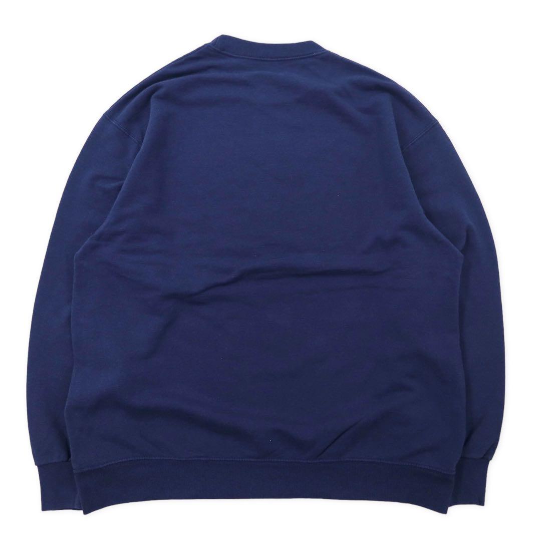 FRUIT OF THE LOOM College Print Sweat L Navy Cotton STEAM BOAT COLORADO