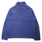 Polo by Ralph Lauren ショールカラー ニット セーター XXL ネイビー コットン レザーエルボーパッチ スモールポニー刺繍 ビッグサイズ