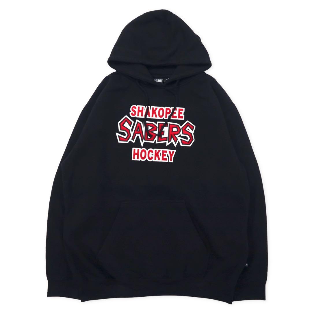 pennant Pullover Parka XL Black Cotton Paki Cotton SHAKOPEE SABERS HOCKEY Big Size