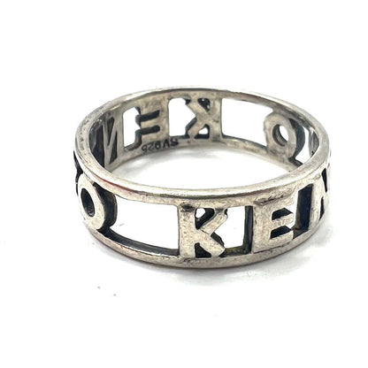 KENZO ロゴ 透かし リング 指輪 12号 SV925 シルバー