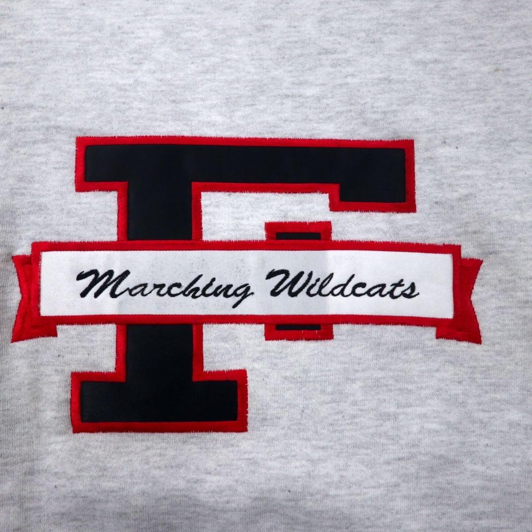 JERZEES Made in USA 90's SUPER SWEATS College Embroidery Sweatshirt XL Gray Cotton Brushed Back Marching Wildcats Big Size