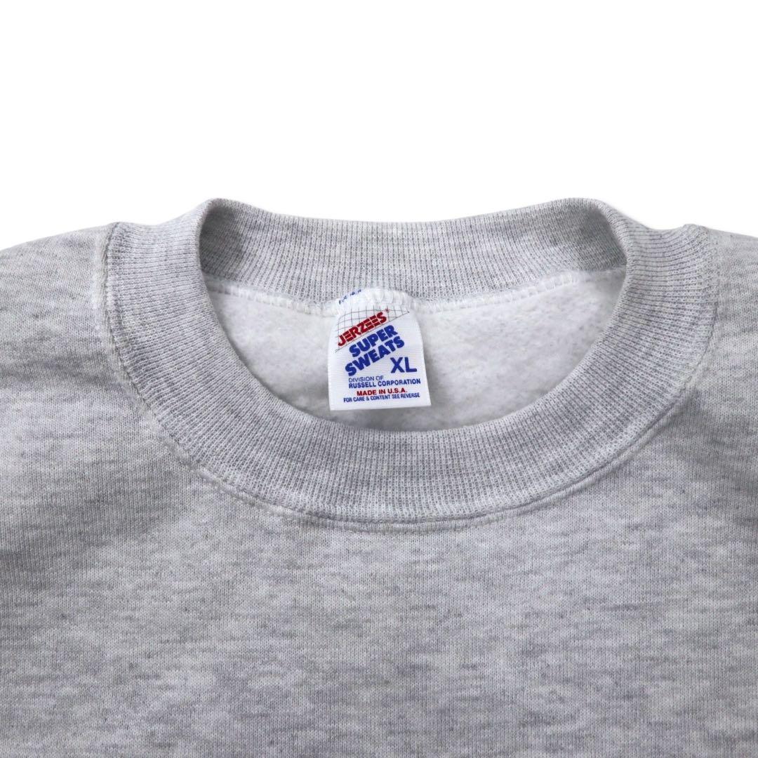 JERZEES Made in USA 90's SUPER SWEATS College Embroidery Sweatshirt XL Gray Cotton Brushed Back Marching Wildcats Big Size