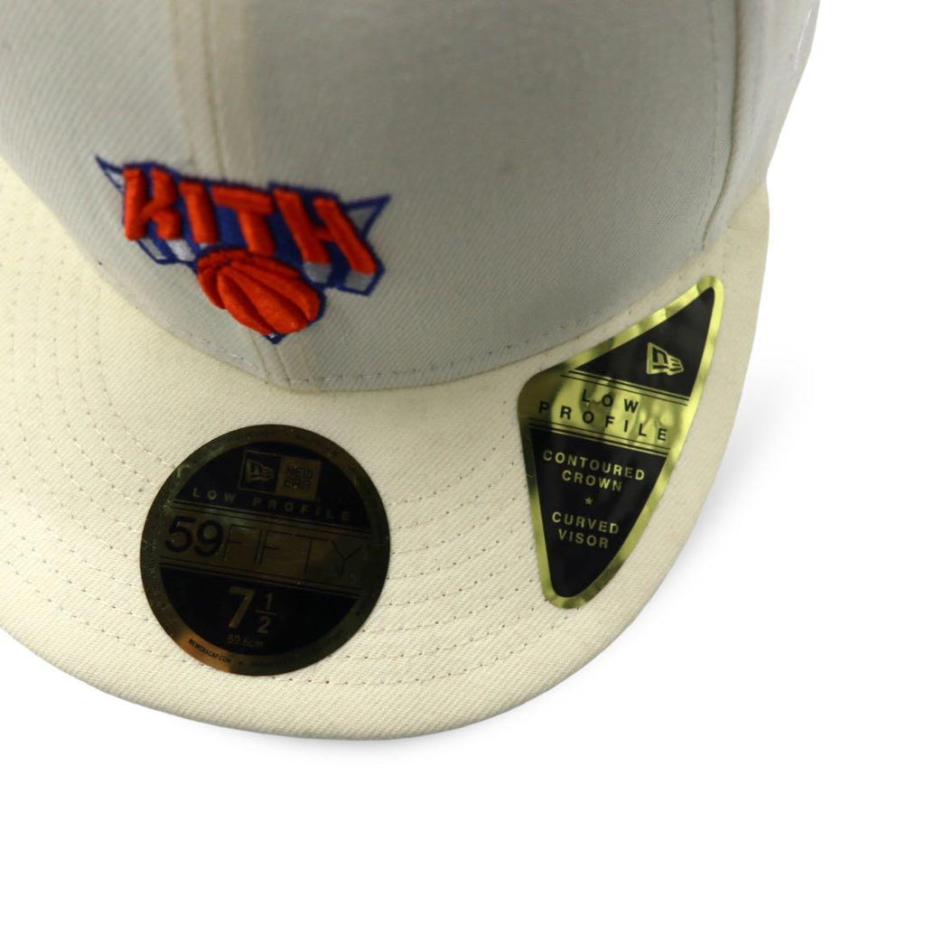 KITH × NEW ERA ベースボールキャップ 59.6cm ホワイト ポリエステル NBA The New York Knicks 59Fifty Low Profile Fitted Hat 未使用品