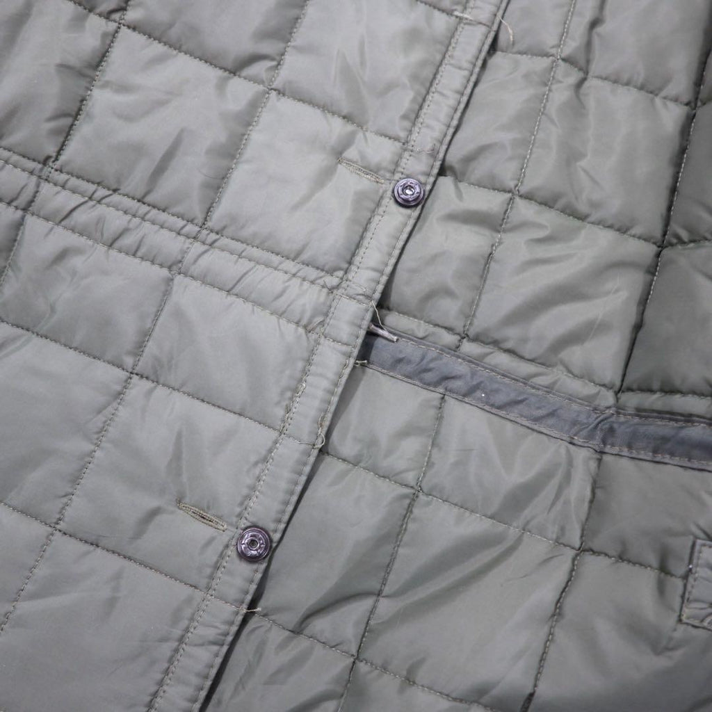 Italian Army Rain Quilting Liner Jacket Italian Army Quilting Liner Jacket XL Khaki Nylon Polyester Snap Button Drawcord Euro Military Big Size