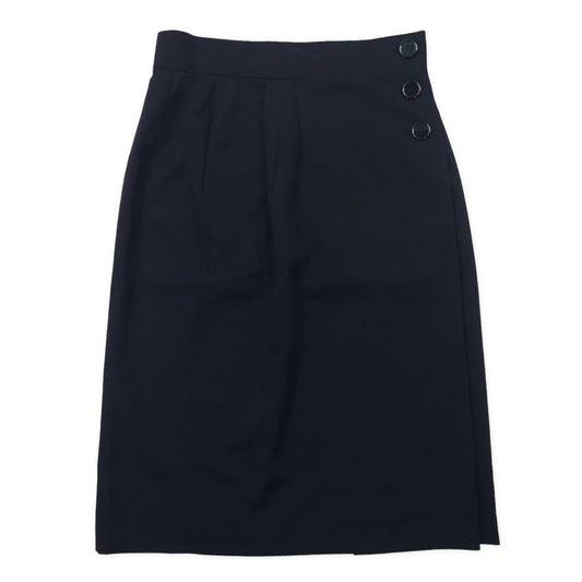 Christian Dior ラップスカート LL ブラック ウール ボタンアップ KP401201C