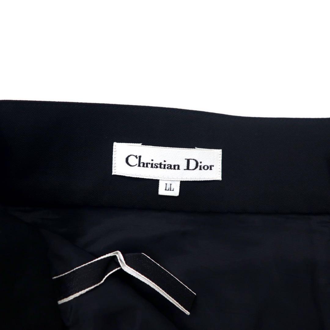 Christian Dior ラップスカート LL ブラック ウール ボタンアップ KP401201C