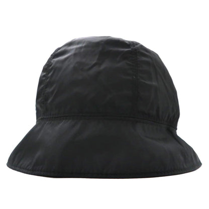 PRADA Bucket Hat S Black Nylon Logo Embroidery Leather Belt Made in Italy