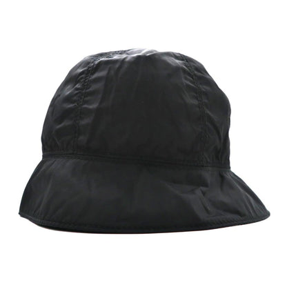 PRADA Bucket Hat S Black Nylon Logo Embroidery Leather Belt Made in Italy