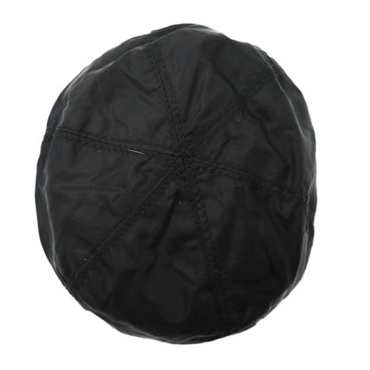 PRADA Bucket Hat S Black Nylon Logo Embroidery Leather Belt Made in Italy