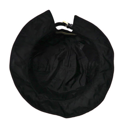 PRADA Bucket Hat S Black Nylon Logo Embroidery Leather Belt Made in Italy