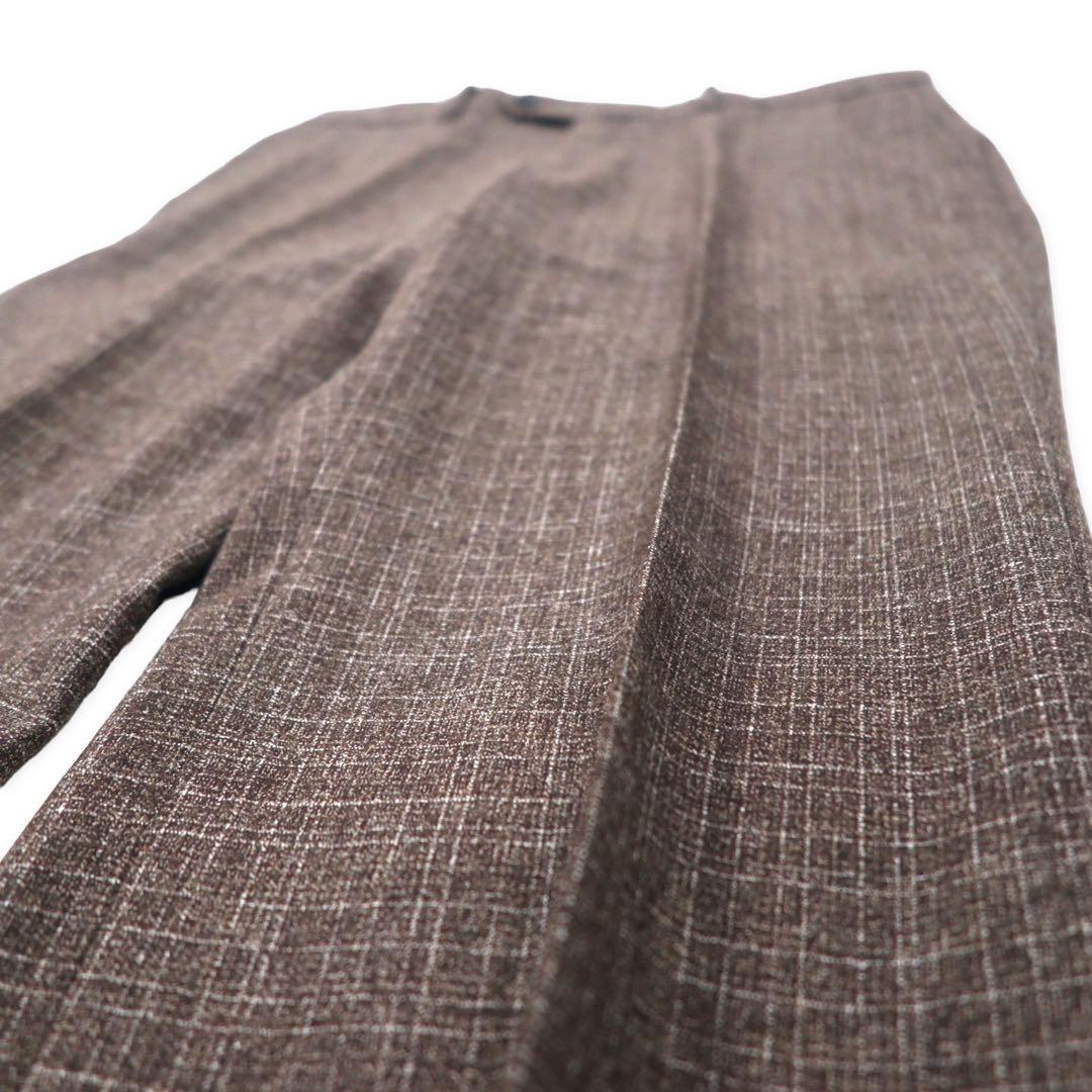 Aquascutum 2B スーツ セットアップ 94AB4 ブラウン チェック ウール 日本製