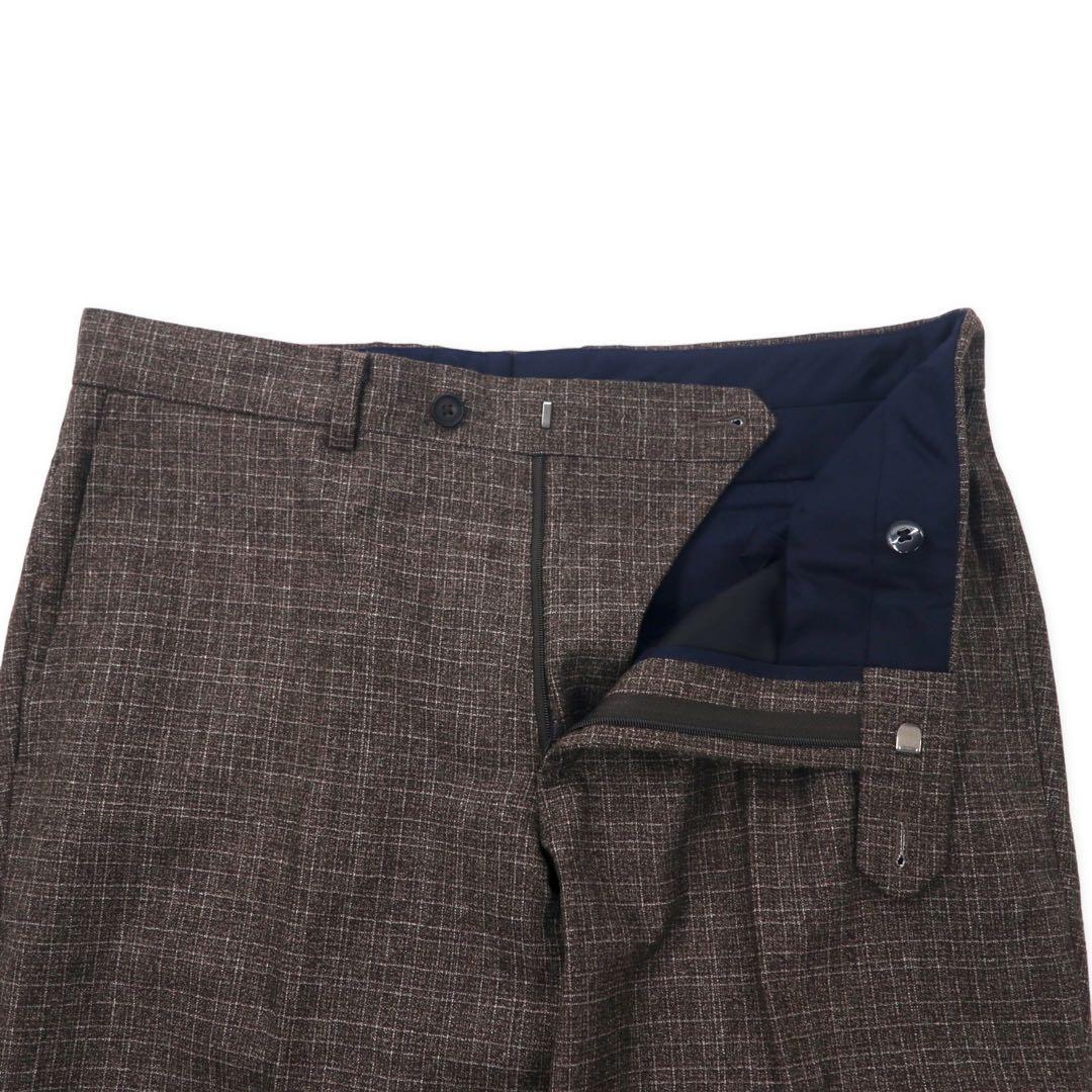 Aquascutum 2B スーツ セットアップ 94AB4 ブラウン チェック ウール 日本製
