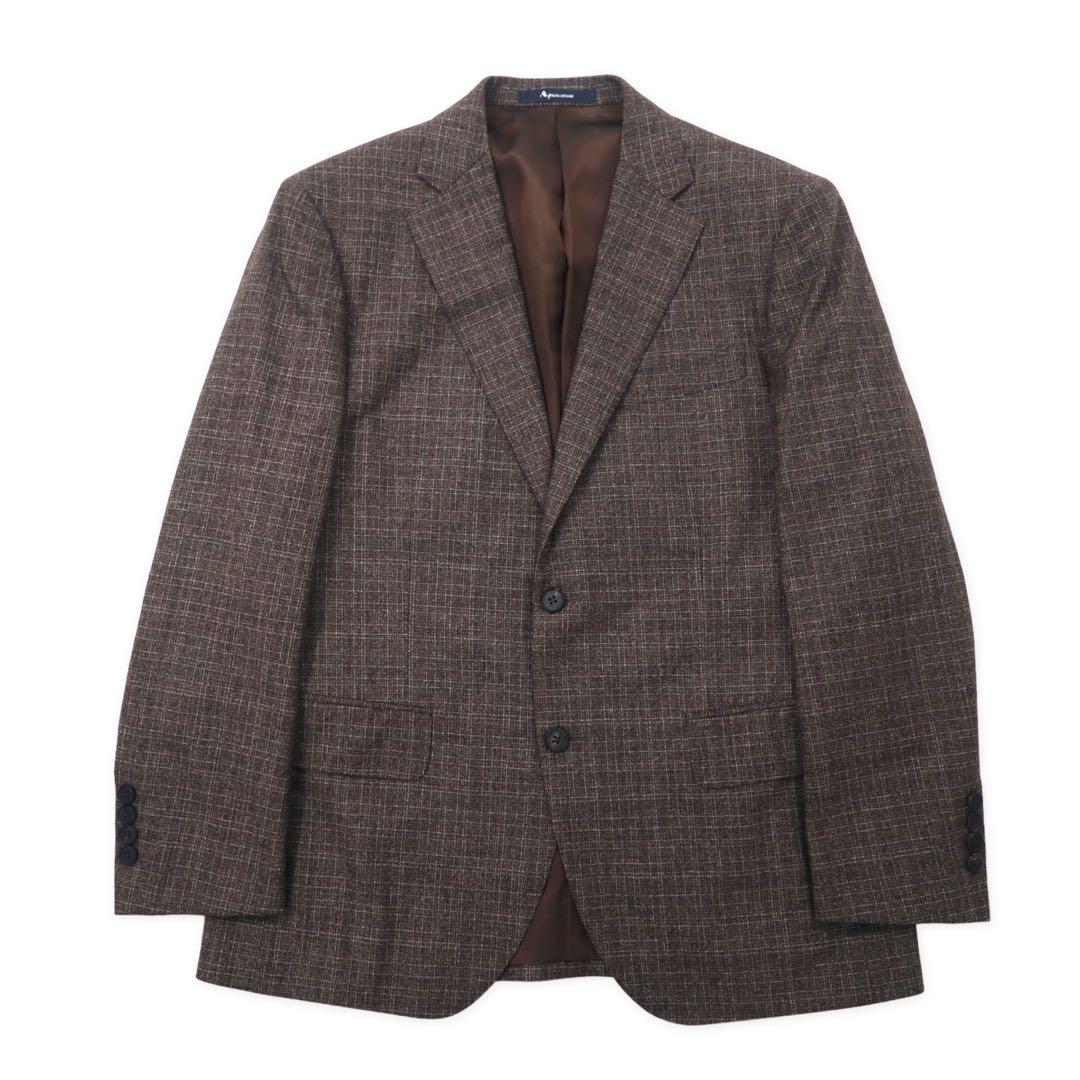 Aquascutum 2B スーツ セットアップ 94AB4 ブラウン チェック ウール 日本製
