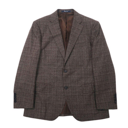 Aquascutum 2B スーツ セットアップ 94AB4 ブラウン チェック ウール 日本製