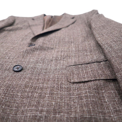 Aquascutum 2B スーツ セットアップ 94AB4 ブラウン チェック ウール 日本製