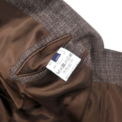 Aquascutum 2B スーツ セットアップ 94AB4 ブラウン チェック ウール 日本製