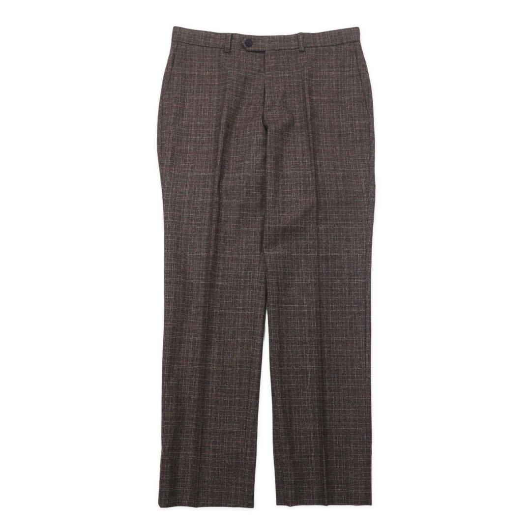 Aquascutum 2B スーツ セットアップ 94AB4 ブラウン チェック ウール 日本製