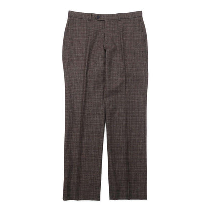 Aquascutum 2B スーツ セットアップ 94AB4 ブラウン チェック ウール 日本製