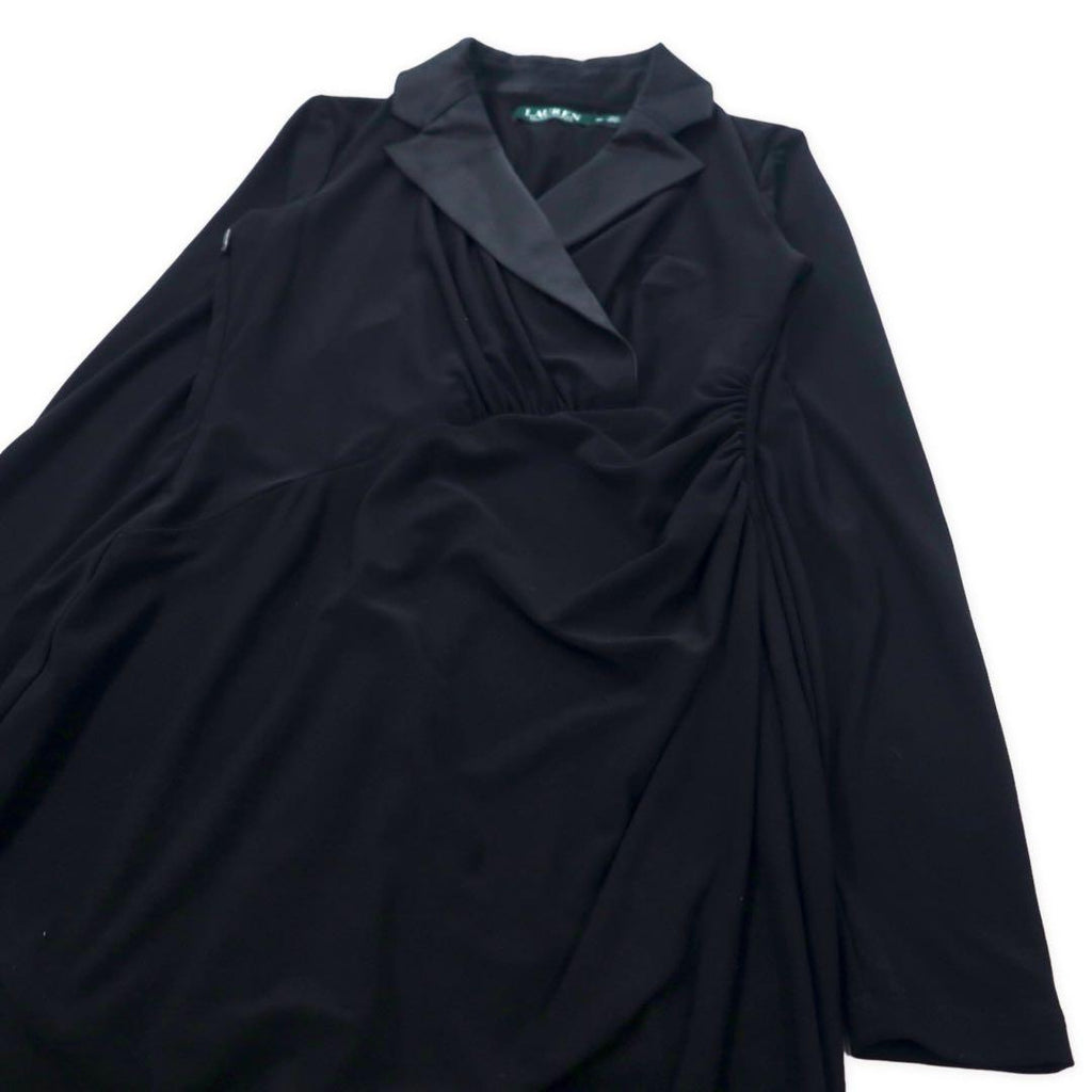 LAUREN RALPH LAUREN Cachecoeur One Piece Dress 2P Black Polyester Silk Stretch