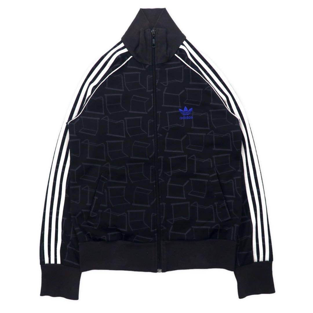 adidas originals 00's Track Jacket Jersey M Black Polyester USA Patch All Over Pattern 3 Stripes Trefoil Logo Embroidery