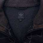 adidas originals 00's Track Jacket Jersey M Black Polyester USA Patch All Over Pattern 3 Stripes Trefoil Logo Embroidery