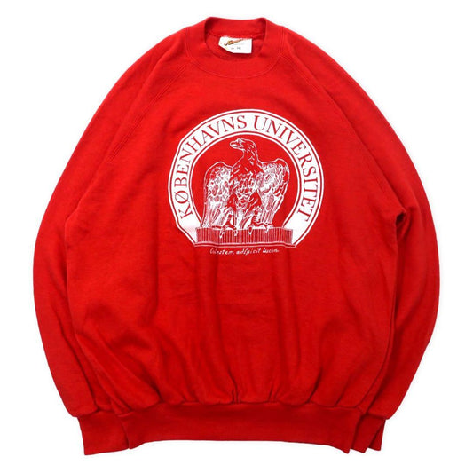 Euro Vintage Sweatshit ビッグサイズ カレッジ プリントスウェット 2XL レッド アクリル Camus