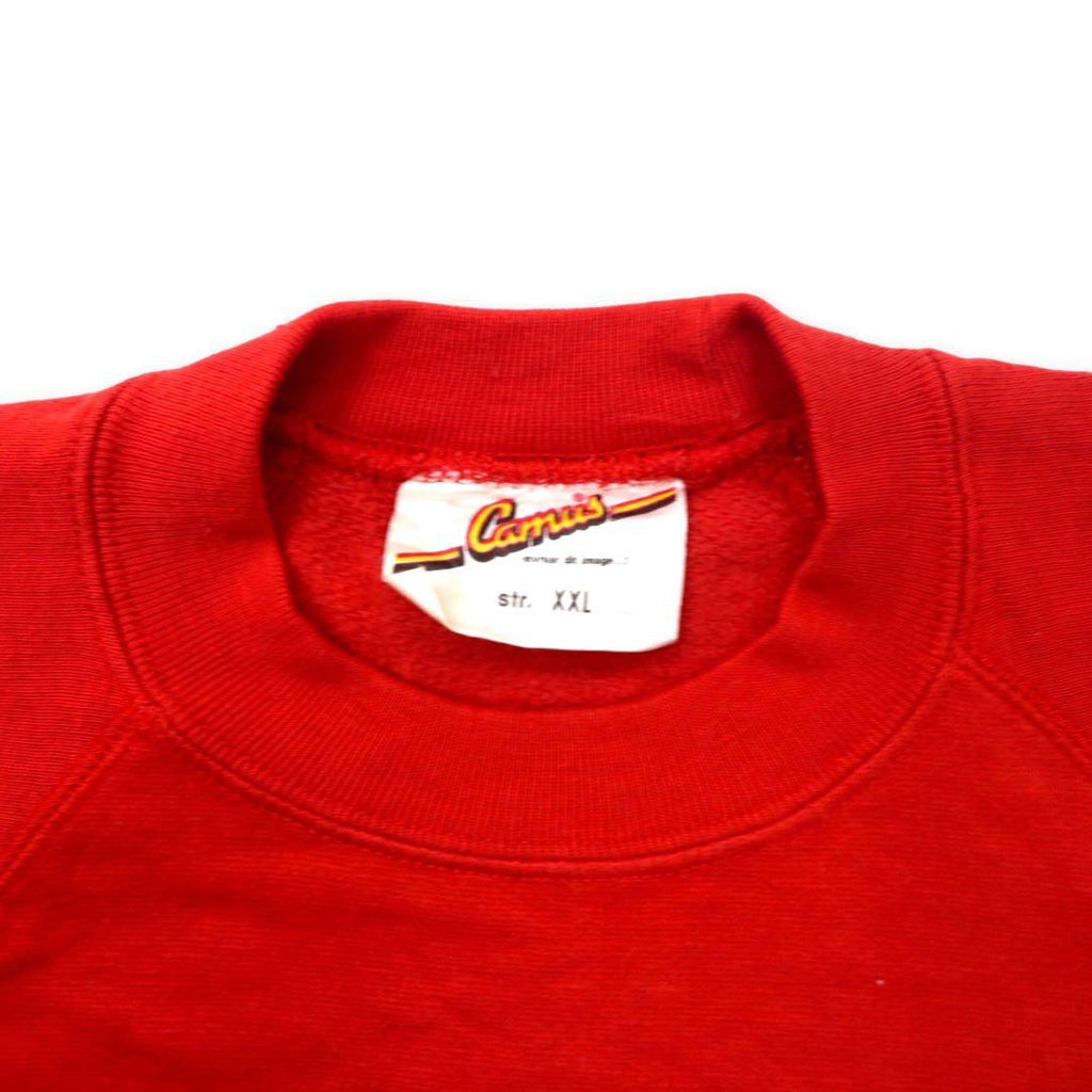 Euro Vintage Sweatshit ビッグサイズ カレッジ プリントスウェット 2XL レッド アクリル Camus