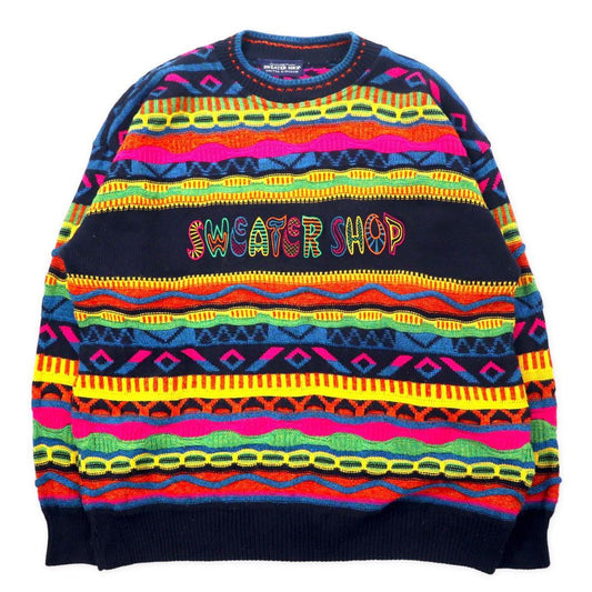 THE SWEATER SHOP Made in England 90's 3D Knit Sweater 22 Multicolor Acrylic