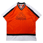 Kappa 90's Short Sleeve Game Shirt Setup XL Orange Polyester Big Logo Embroidery