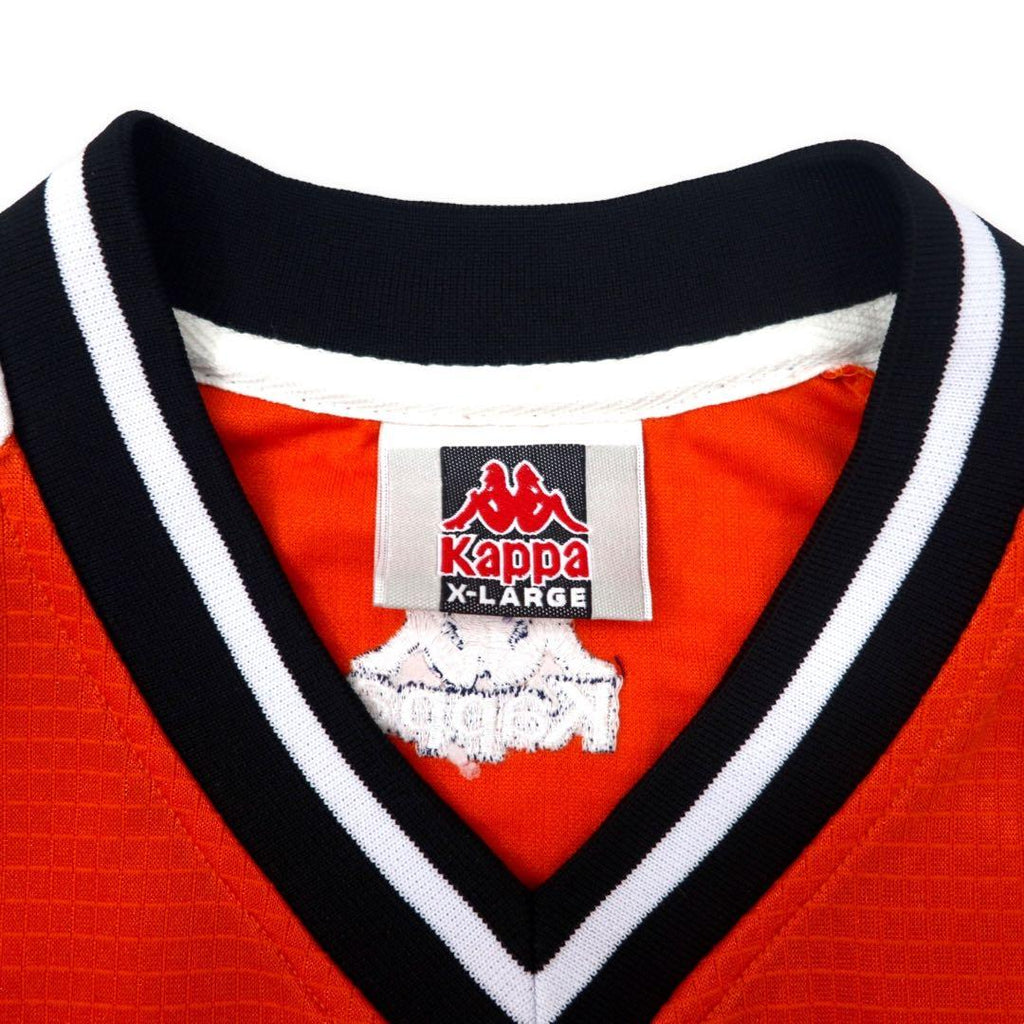 Kappa 90's Short Sleeve Game Shirt Setup XL Orange Polyester Big Logo Embroidery