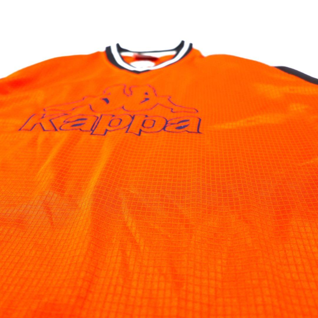 Kappa 90's Short Sleeve Game Shirt Setup XL Orange Polyester Big Logo Embroidery
