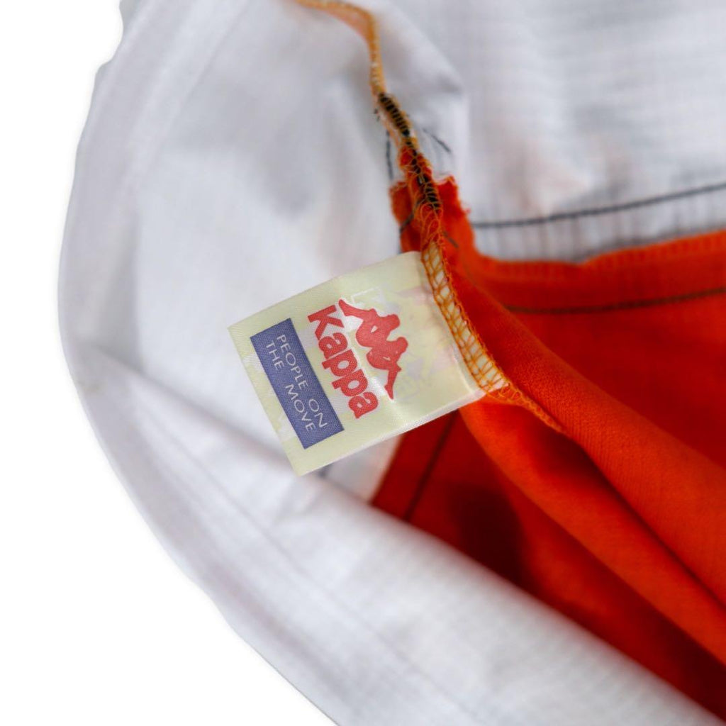Kappa 90's Short Sleeve Game Shirt Setup XL Orange Polyester Big Logo Embroidery