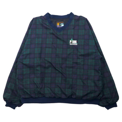 FORRESTER'S ピステ プルオーバー ナイロンジャケット XXL グリーン タータンチェック ブラックウォッチ W LODGE 刺繍 ビッグサイズ