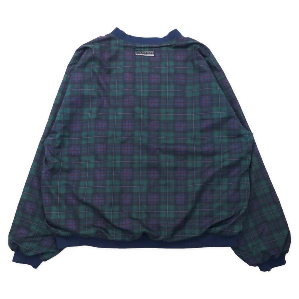 FORRESTER'S Piste Pullover Nylon Jacket XXL Green Tartan Plaid Black Watch W LODGE Embroidery Big Size