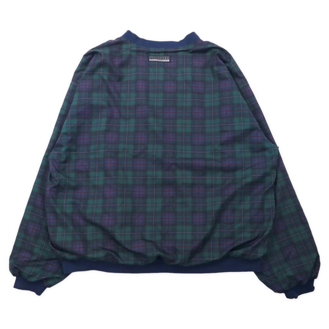 FORRESTER'S Piste Pullover Nylon Jacket XXL Green Tartan Plaid Black Watch W LODGE Embroidery Big Size