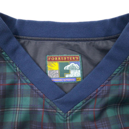 FORRESTER'S ピステ プルオーバー ナイロンジャケット XXL グリーン タータンチェック ブラックウォッチ W LODGE 刺繍 ビッグサイズ